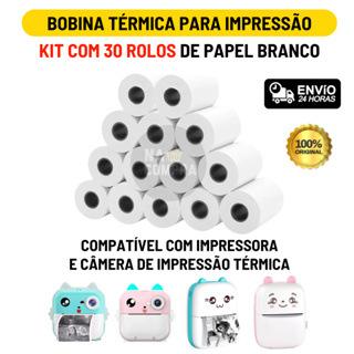 Bobina Térmica Rolo De Papel Branco Refil Para Mini Impressora Portátil e Câmera Instantânea em Oferta na Shopee