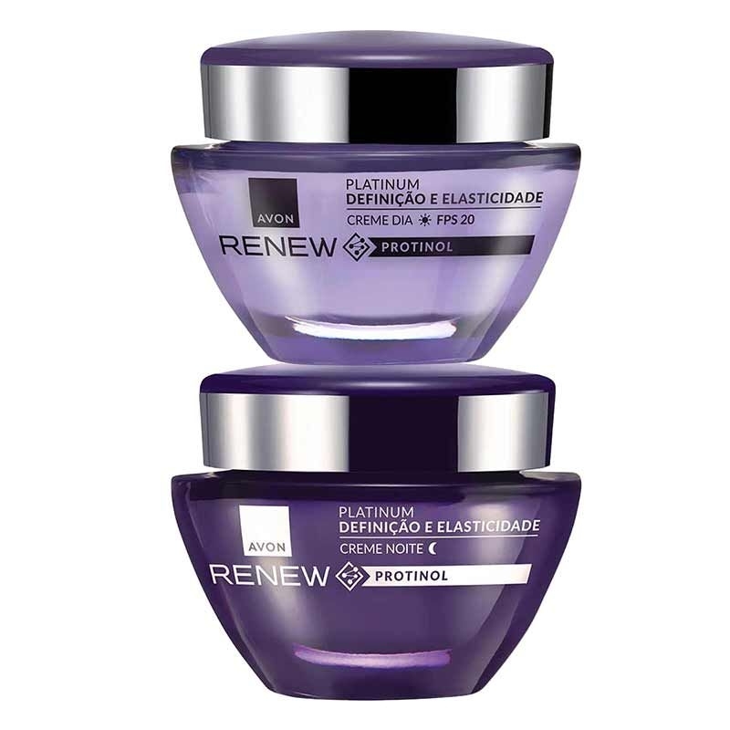 Kit Renew Platinum Creme anti-idade 55+ dia - noite 50g - Avon