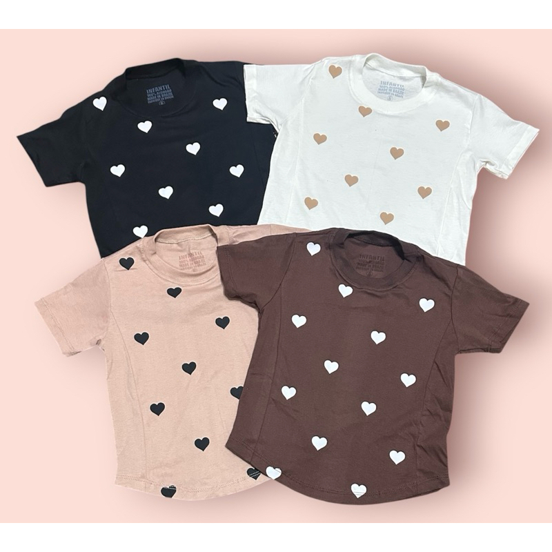 Kit 5 Tshirt infantil camiseta blusinha menina 100% algodão