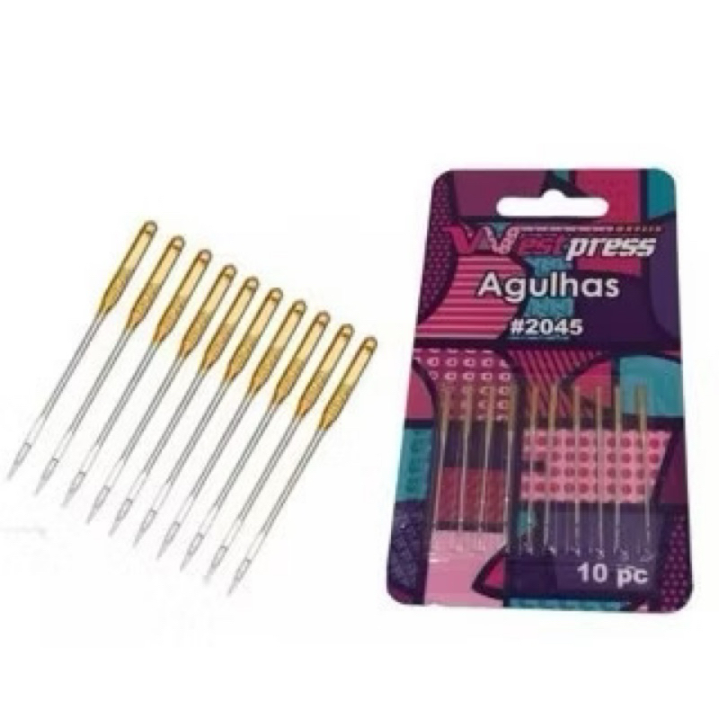 Agulha para Costurar Malha 2045 Máquina Doméstica 10pg - Westpress