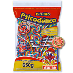 Pirulito Psicodélico 650g Colorido Santa Rita Ideal Para Festas Aniversários