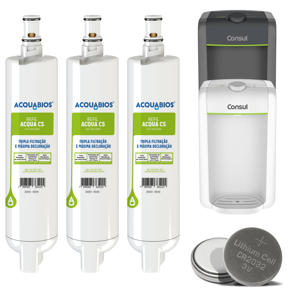 Kit 3 Refil Filtro Cs Compatível Consul Cpb34 Cpc31 Cpb35 Cpc30 Bateria Brinde em Oferta na Shopee