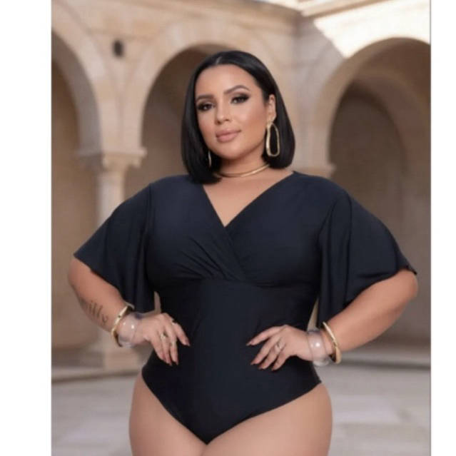 Body Plus Size Manga Morcego Feminino • Modelador • Decote Transpassado • Conforto & Elegância Cruzado Modelador em Oferta na Shopee