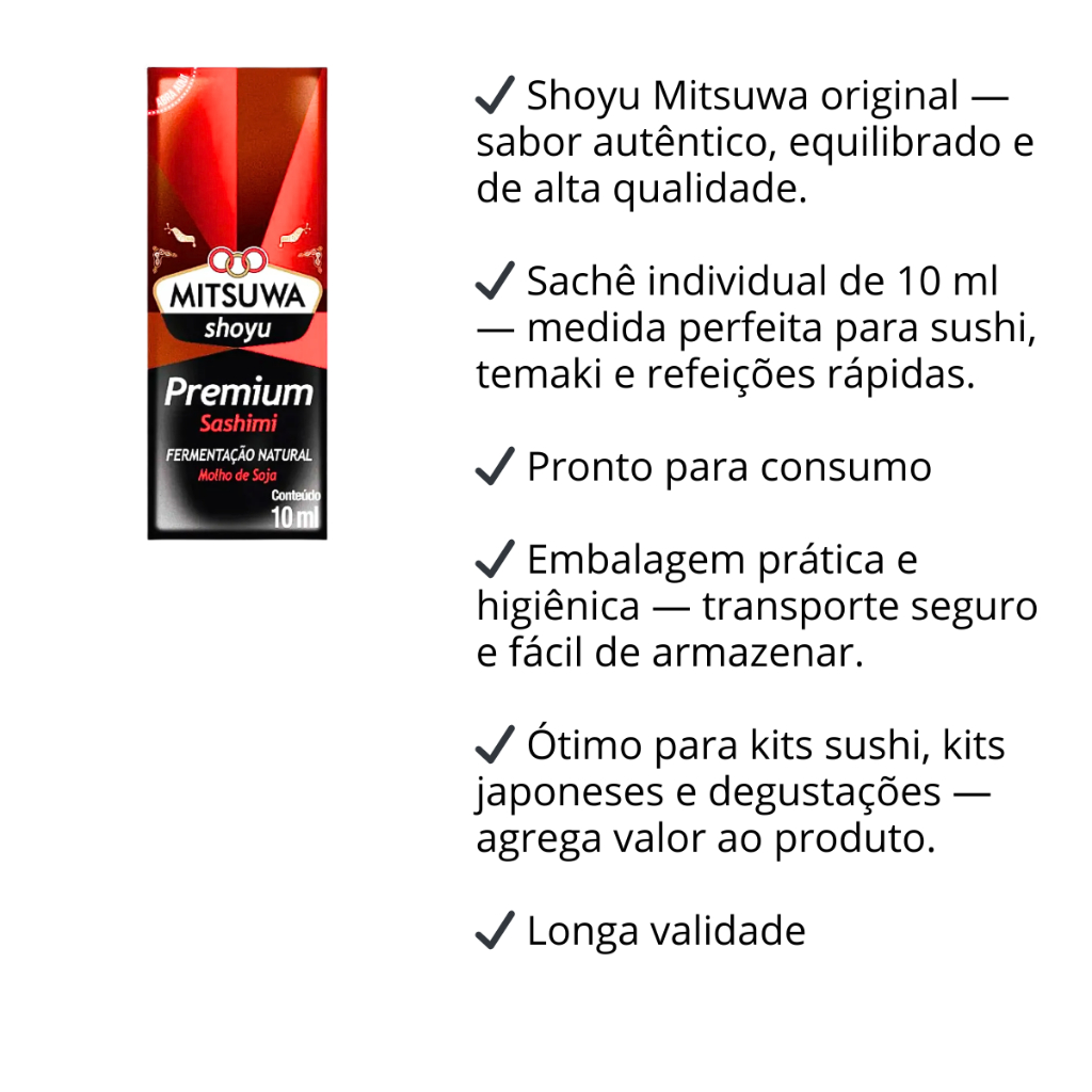 Sachês Shoyu + Sachês Tare Mitsuwa | Molhos Individuais p/ Sushi e Delivery — imagem 2 de 2