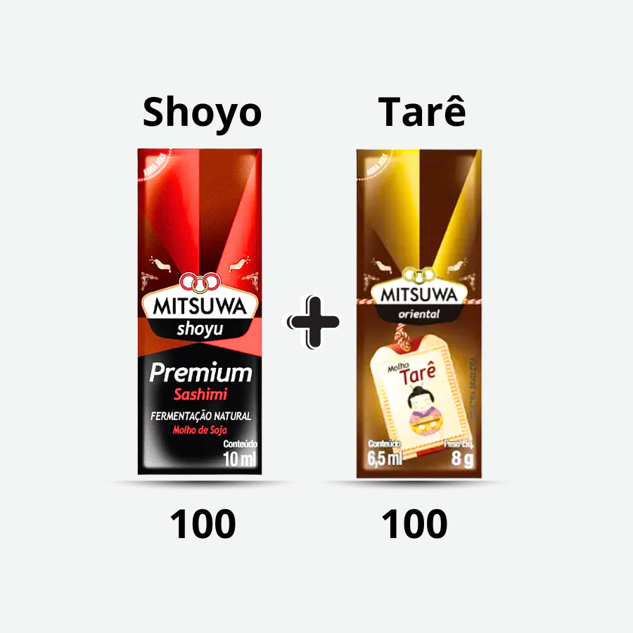 Sachês Shoyu + Sachês Tare Mitsuwa | Molhos Individuais p/ Sushi e Delivery