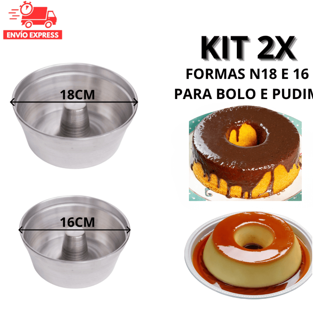 Formas de Alumínio com Furo 16/18 – Kit 2 Peças em Oferta na Shopee