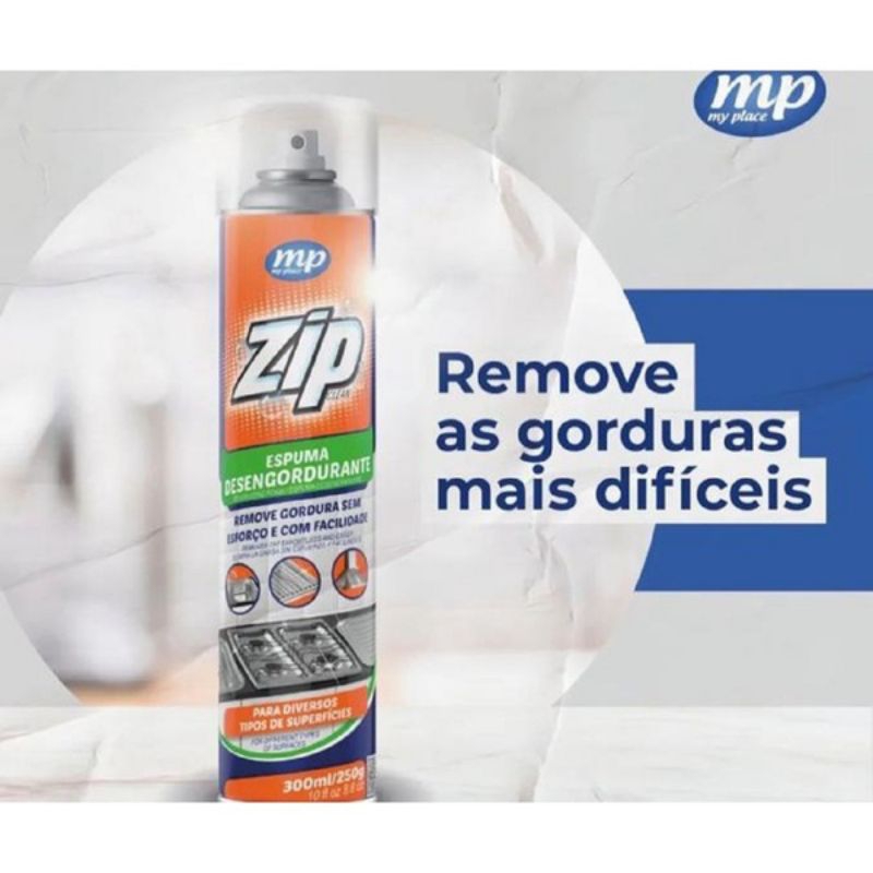 Imagem KIT ATÉ 4 UNIDADES ESPUMA DESENGORDURANTE LIMPEZA PESADA, AIR FRYER, MICRO-ONDAS, FOGÃO, FORNOS, ZIP 300 ML - MY PLACE