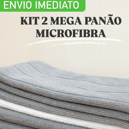 Kit 2 Panos de Chão Mega Panão 80x50cm Limpeza Geral  Pano Multiuso em Microfibra Celeste em Oferta na Shopee