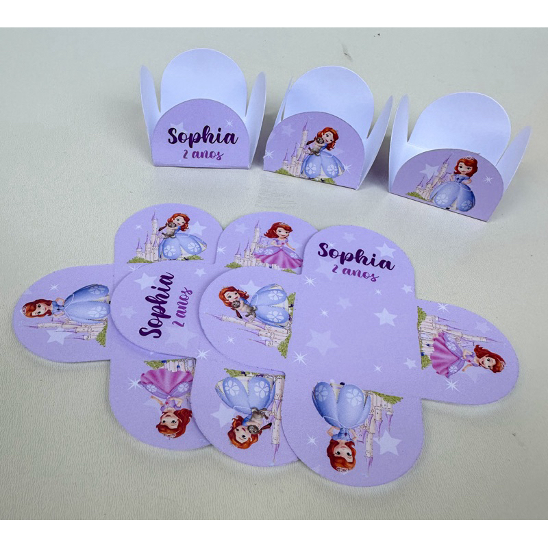 Forminha de Doces Princesa Sofia Personalizada Com Nome e Idade /Lembrancinha /Aniversário Forminha Brigadeiro