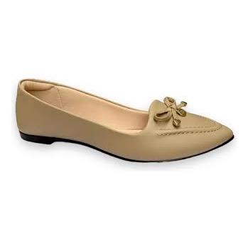 SAPATILHA FEMININA MOLECA ORIGINAL BICO FINO NAPA BEGE TOTAL CONFORTO em Oferta na Shopee