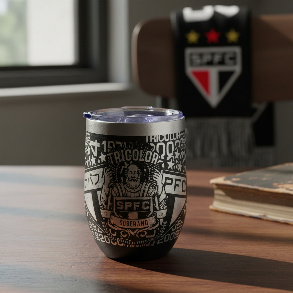 Mini copo cuia Termico Inox 360ML Personalizado 360 Time Sao Paulo SPFC