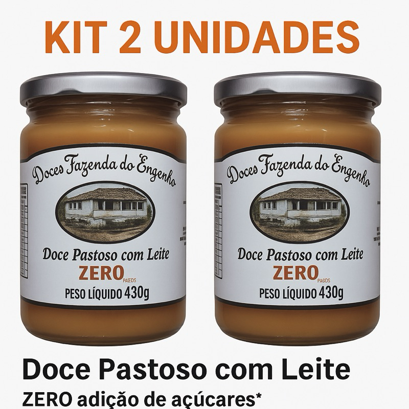 Kit 2 Unidades Doce Pastoso com Leite Zero Açúcar 400g – Doces Fazenda do Engenho em Oferta na Shopee