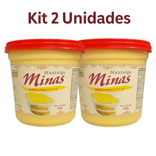 Kit 2 Unidades Manteiga de Minas Artesanal com Sal 400g – Sabor Caseiro Tradicional em Oferta na Shopee