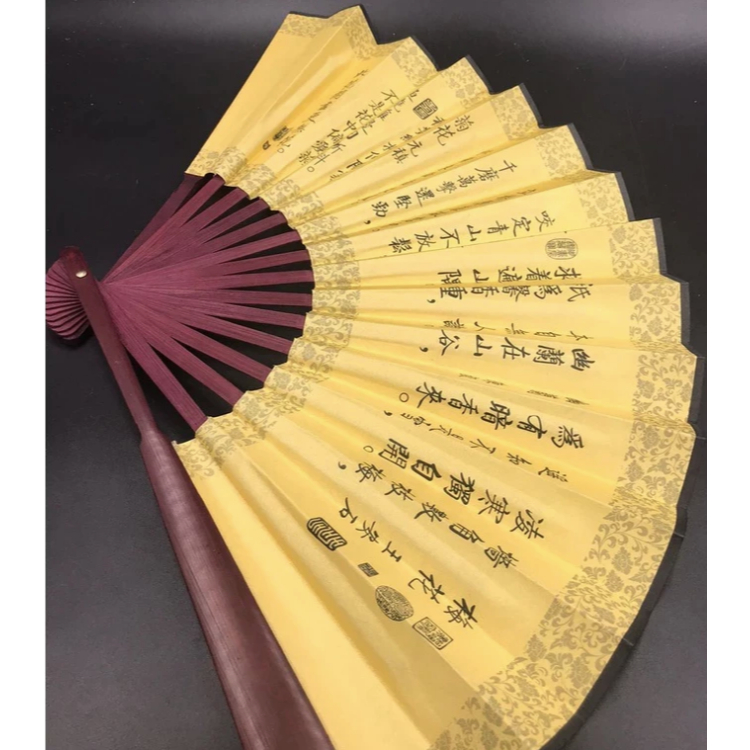 Leque de madeira oriental / 60cm aberto em Oferta na Shopee