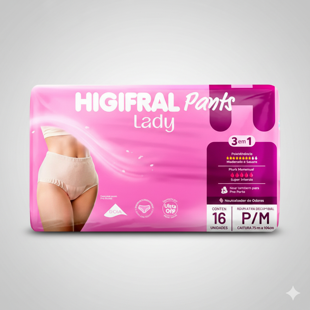 Roupa Íntima Descartável Higifral Pants Lady P/M 16 Unidades