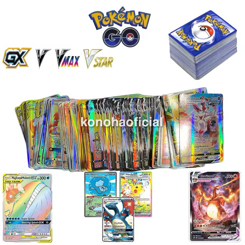 Kit 150 Pokémon Flash Cards VMAX EX GX Tag Team Pikachu Charizard Coleção TCG Jogo De Cartas Colecionável Presente Geek