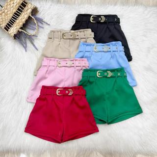 Short Cinto Infantil Social com Cinto Forrado Para Meninas Elegantes em Oferta na Shopee