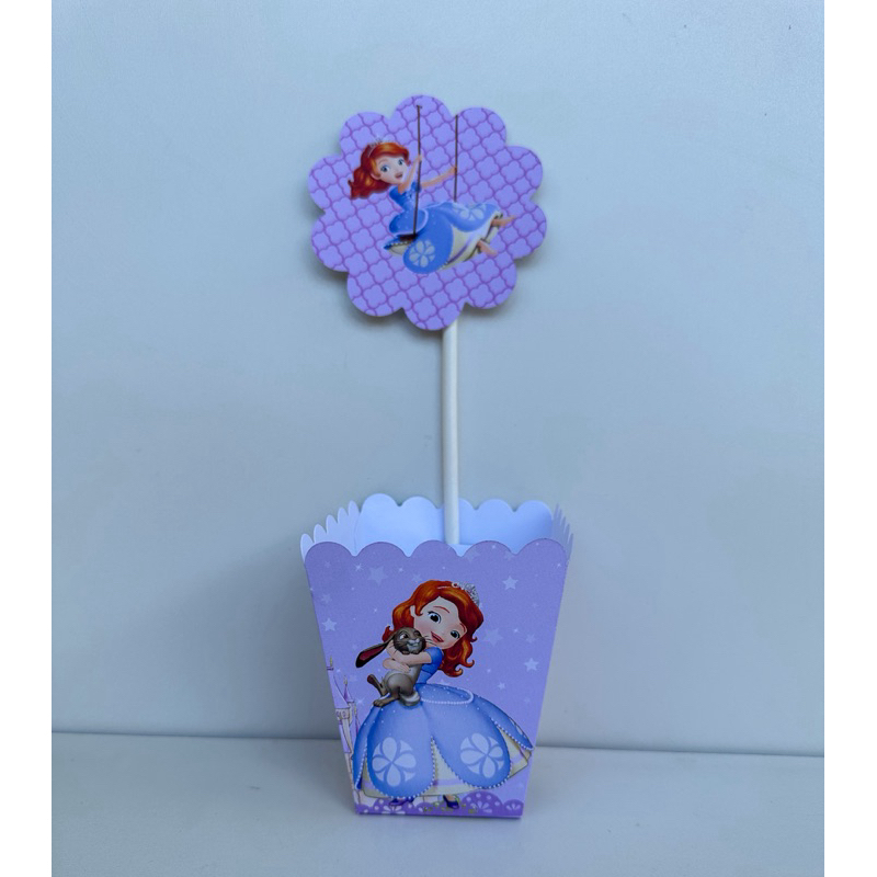 Centro de mesa Princesa Sofia Princesinha Cachepo Personalizado Enfeite de mesa festa infantil Caixinha Lembrancinha