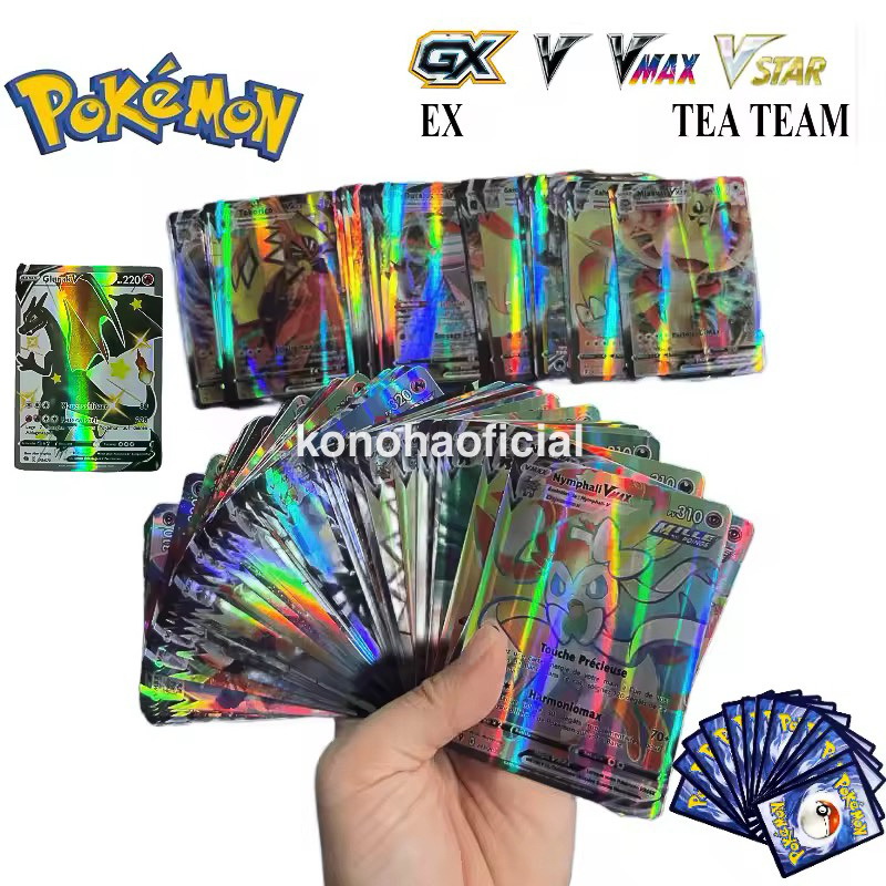 150 Pçs Cartas Pokémon Brilhantes GX V VMAX VSTAR TCG Colecionáveis Jogo Anime Geek Presente Para Crianças