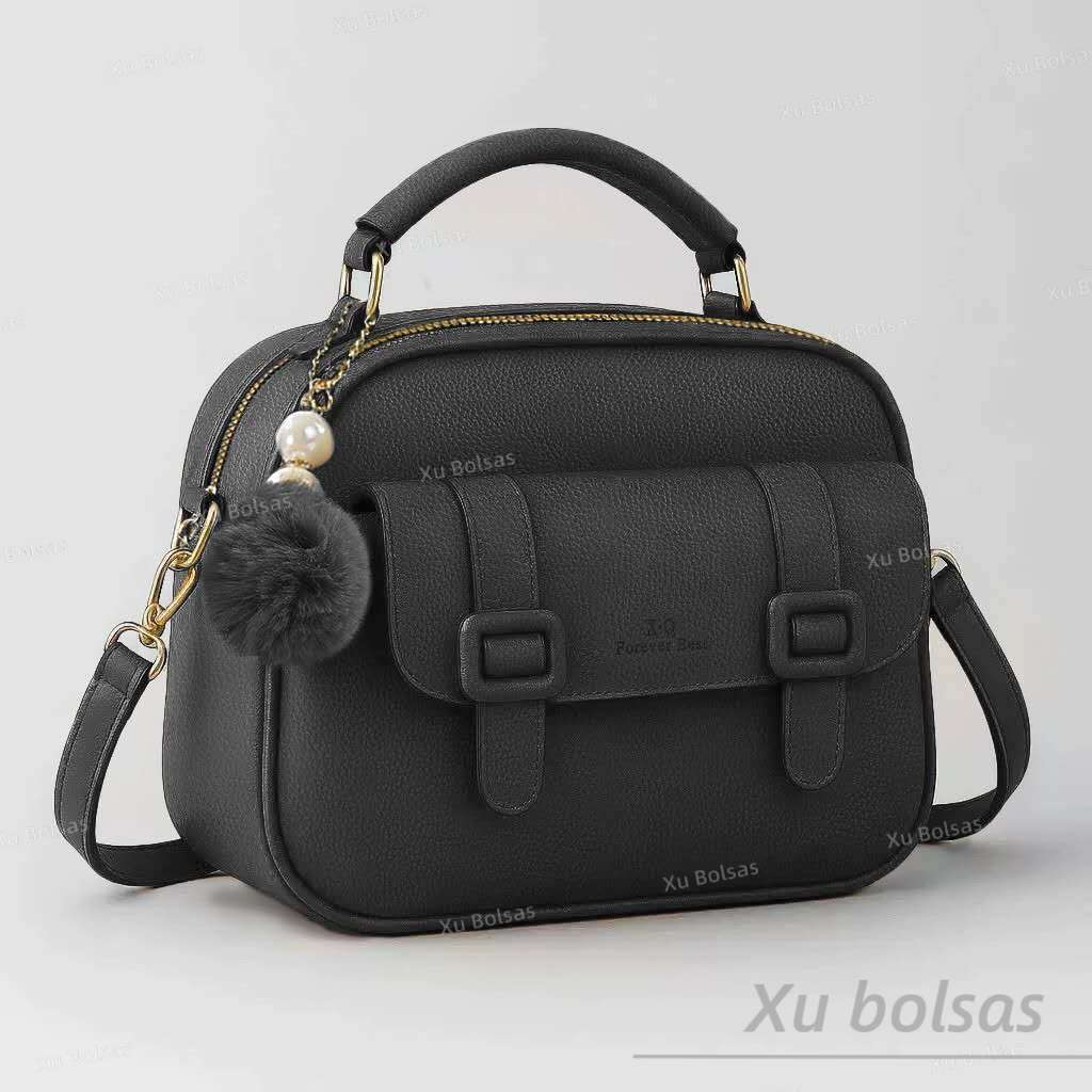 Bolsa Feminina Com Chaveiro Pompom Tira Colo Faixa de Mão De Couro Tranversal DEC6011# em Oferta na Shopee