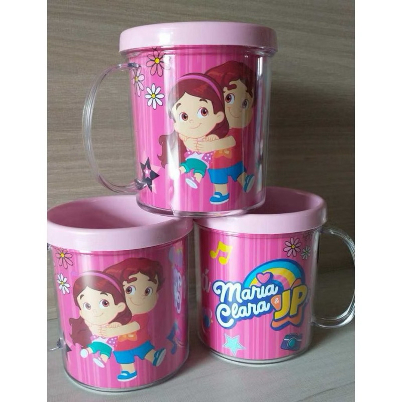 10 canecas acrílica personalizada para festa infantil lembrancinha Maria Clara e JP