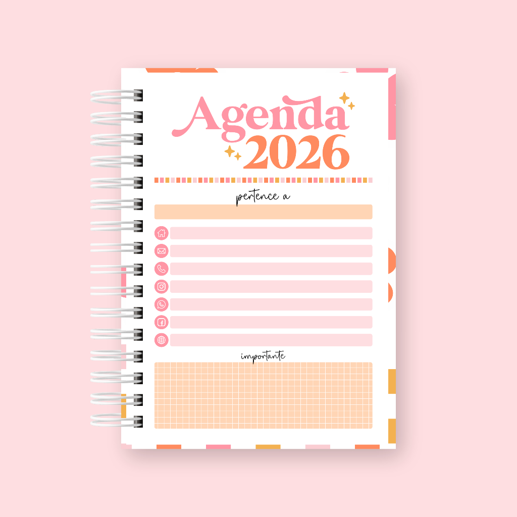 2 UN MIOLO DE AGENDA 2026 – 1DPP ou 2DPP |  - Diversas cores em Oferta na Shopee