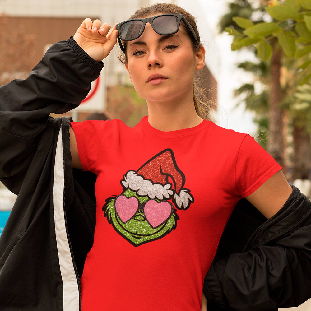 Camisa Camiseta de natal Grinch Love merry christmas em algodao Unissex