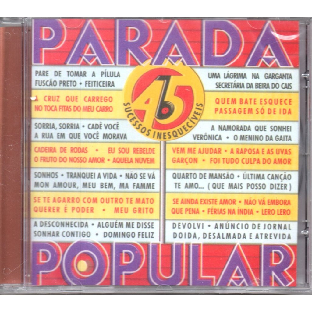 CD PARADA POPULAR 45 - 15 faixas  com Diana, Odair José e muito mais artistas populares