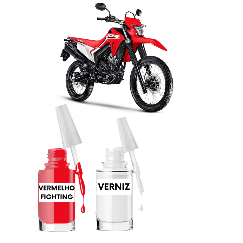 Tinta Tira Risco Moto Honda XR Vermelho Fighting - Cód R134
