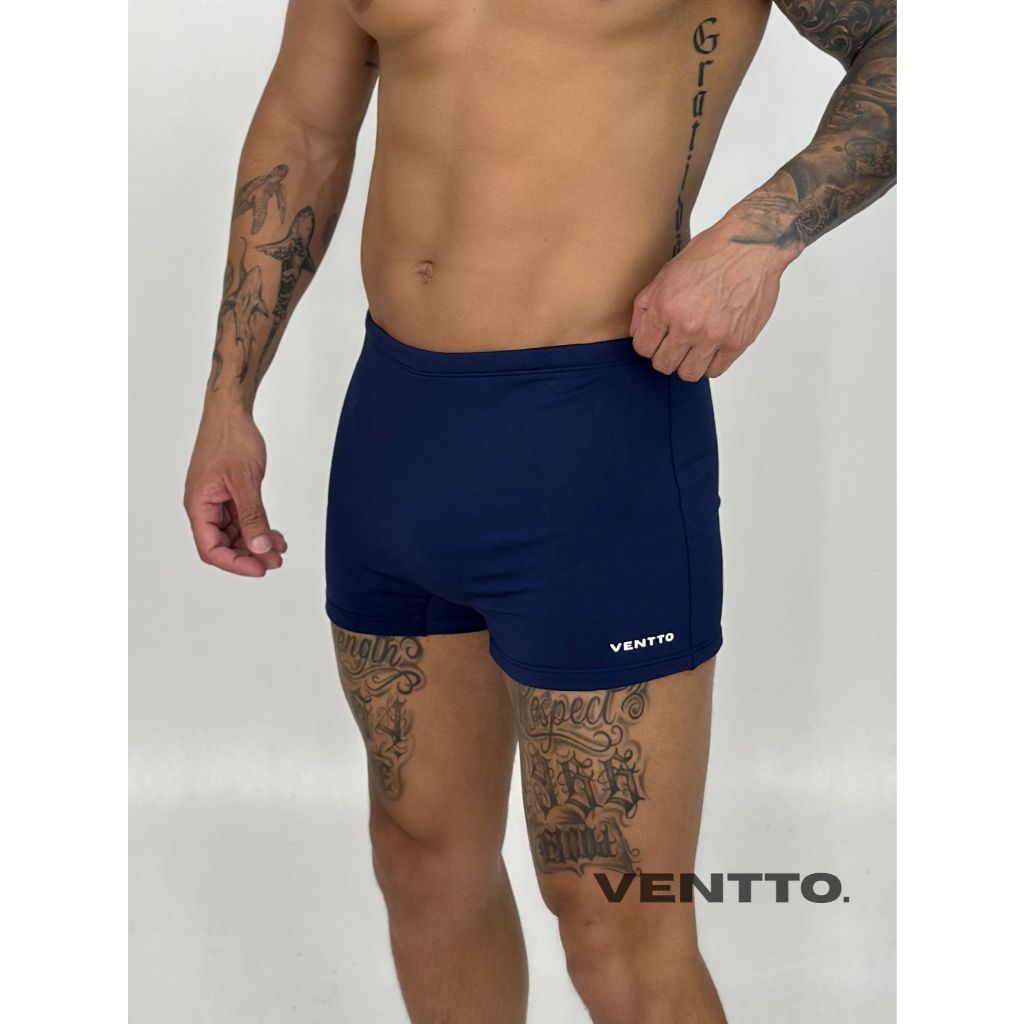 Sunga Boxer Shorts Basica Lisa Confortável Masculino Moda Praia e Piscina Ventto