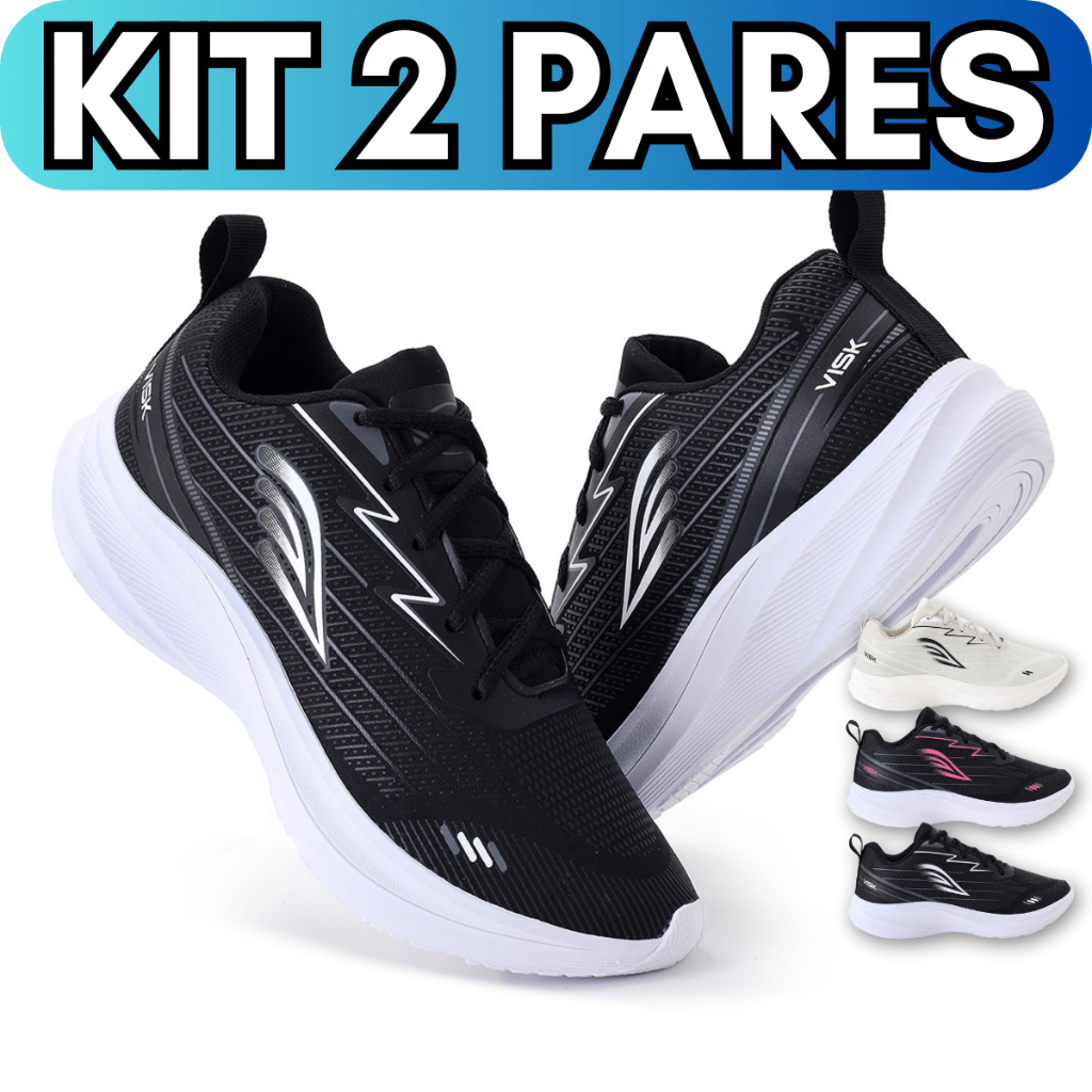 Kit Tenis Masculino Esportivo Tênis Feminino Academia Treino Amortecimento Sola EVA Leve Confortavel