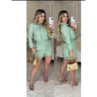 conjunto linho 2 peças manga longa em Oferta na Shopee