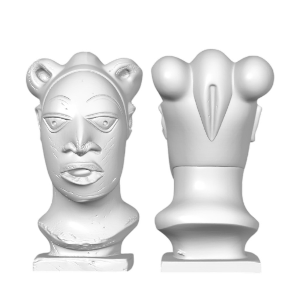 Busto Cultura Nok Nigéria África Escultura Impressa Em 3D Arte Antiga