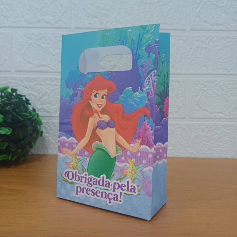 Sacolinha Personalizada A Pequena Sereia (PEGUE E MONTE) Sacolinha Surpresa Lembrancinhas para festa Princesa Ariel