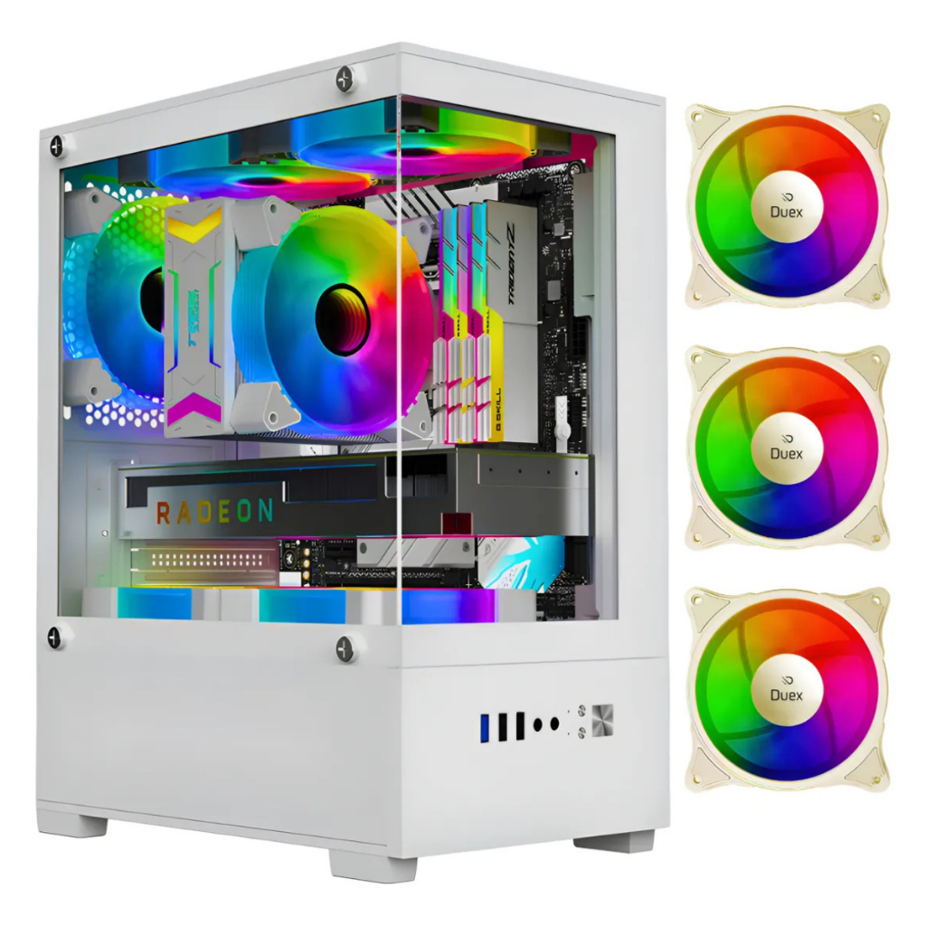 Gabinete Gamer Aquarius Compact Branco 3 Fan Rgb Gerenciável Setup para jogos jogar online trabalho