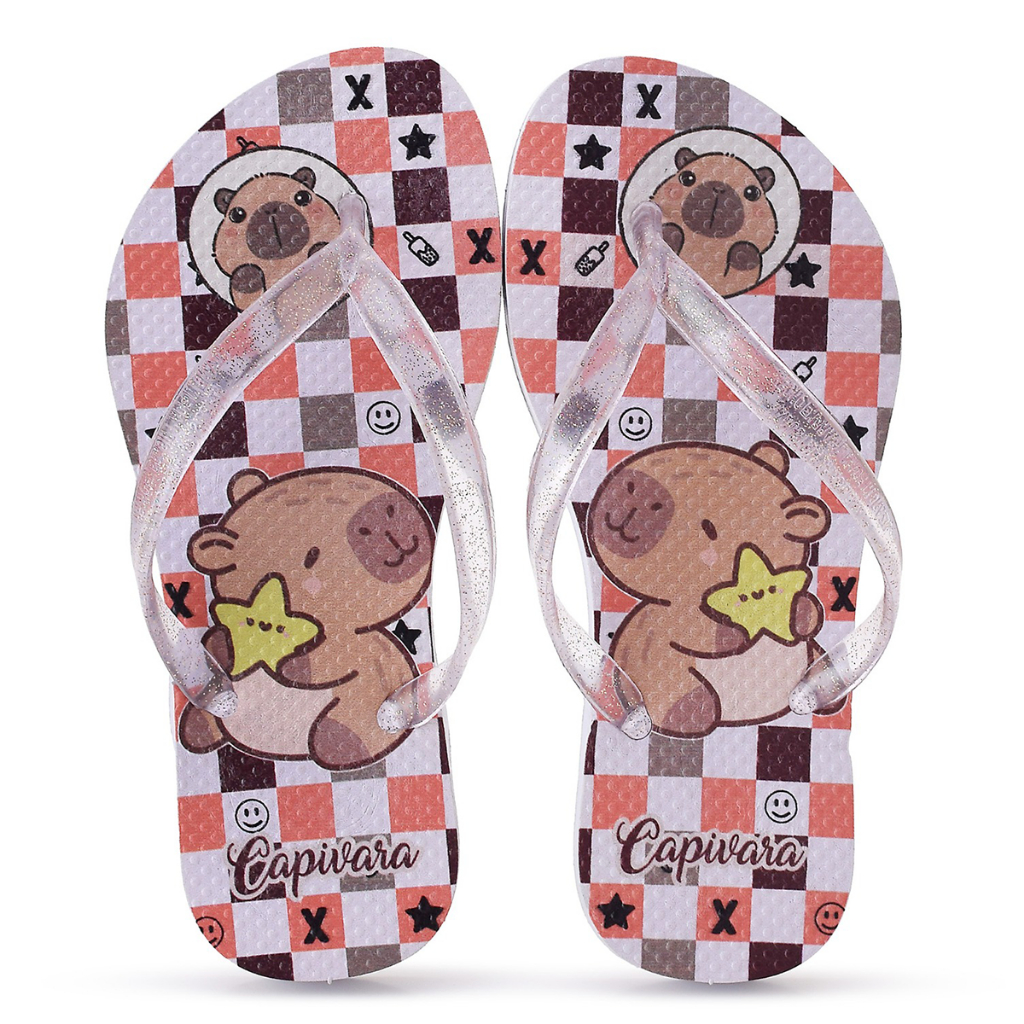 Chinelo Infantil Capivara Menina Casual Super Confortável e Leve