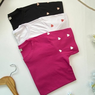 Blusa T shirt Feminina Plus Size Algodão Corações na Manga - Tam G1 e Tam G2 em Oferta na Shopee