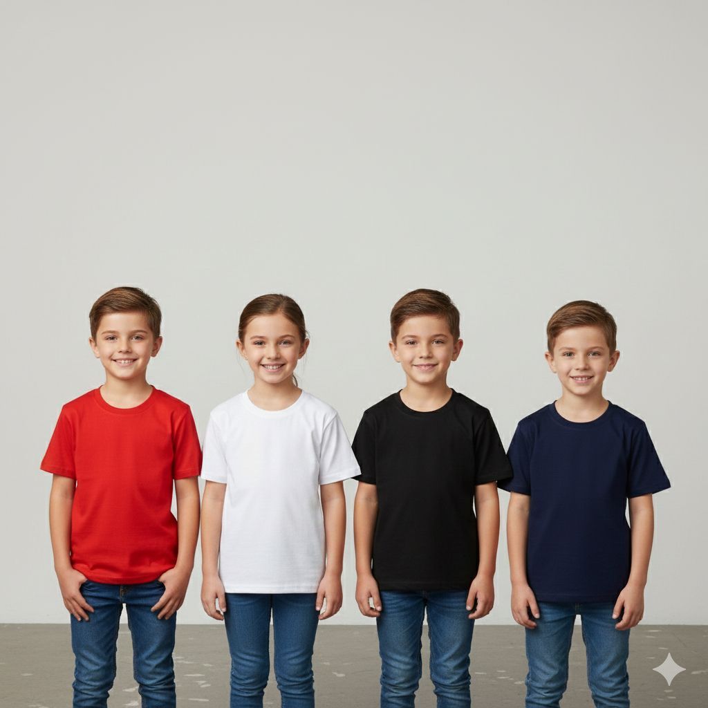 Camiseta infantil Lisa verão Kyly Maia malha 100% Algodão 1 ao 16 Diversas Cores (Menina ou menino) em Oferta na Shopee