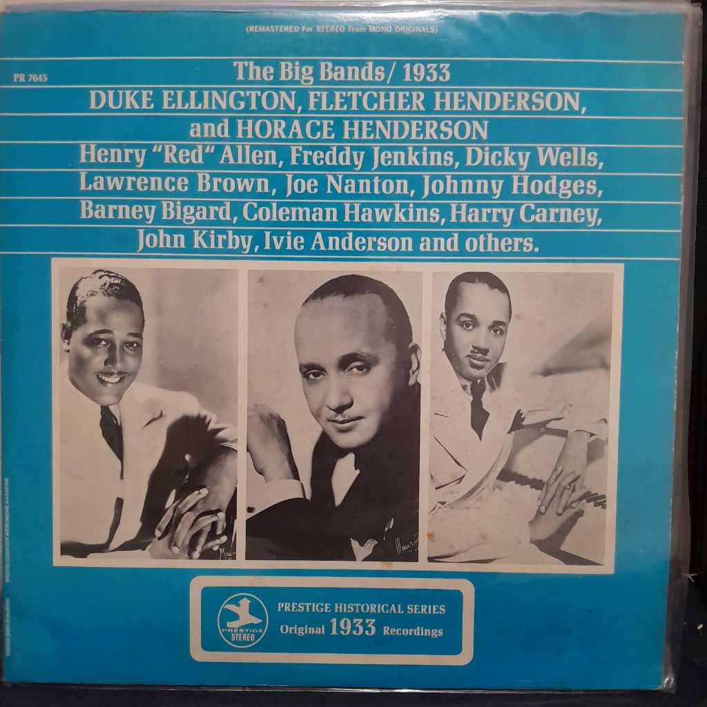 LP BIG BANDS / 1933 – DUKE ELLINGTON, FLETCHER HENDERSON & HORACE HENDERSON / EDIÇÃO IMPORTADA PRESTIGE RECORDS / ESTADO
