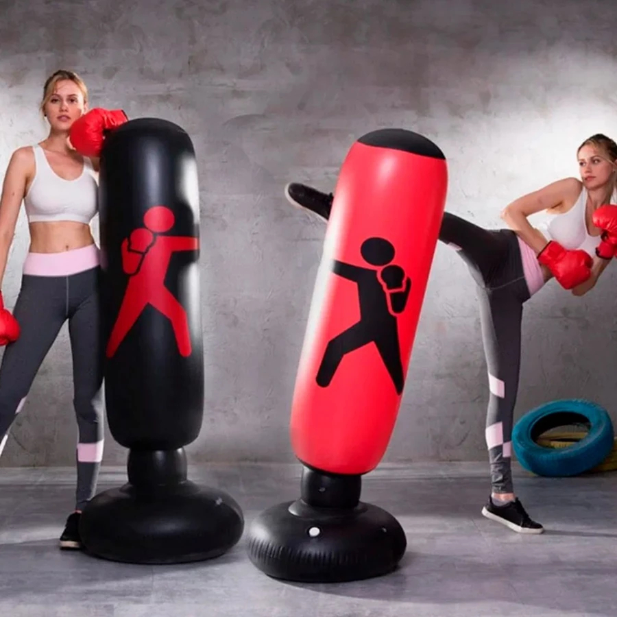 Saco de  Pancada Inflável 1,60 m – Boxe, Muay‑Thai, Crossfit – Treino em Casa em Oferta na Shopee