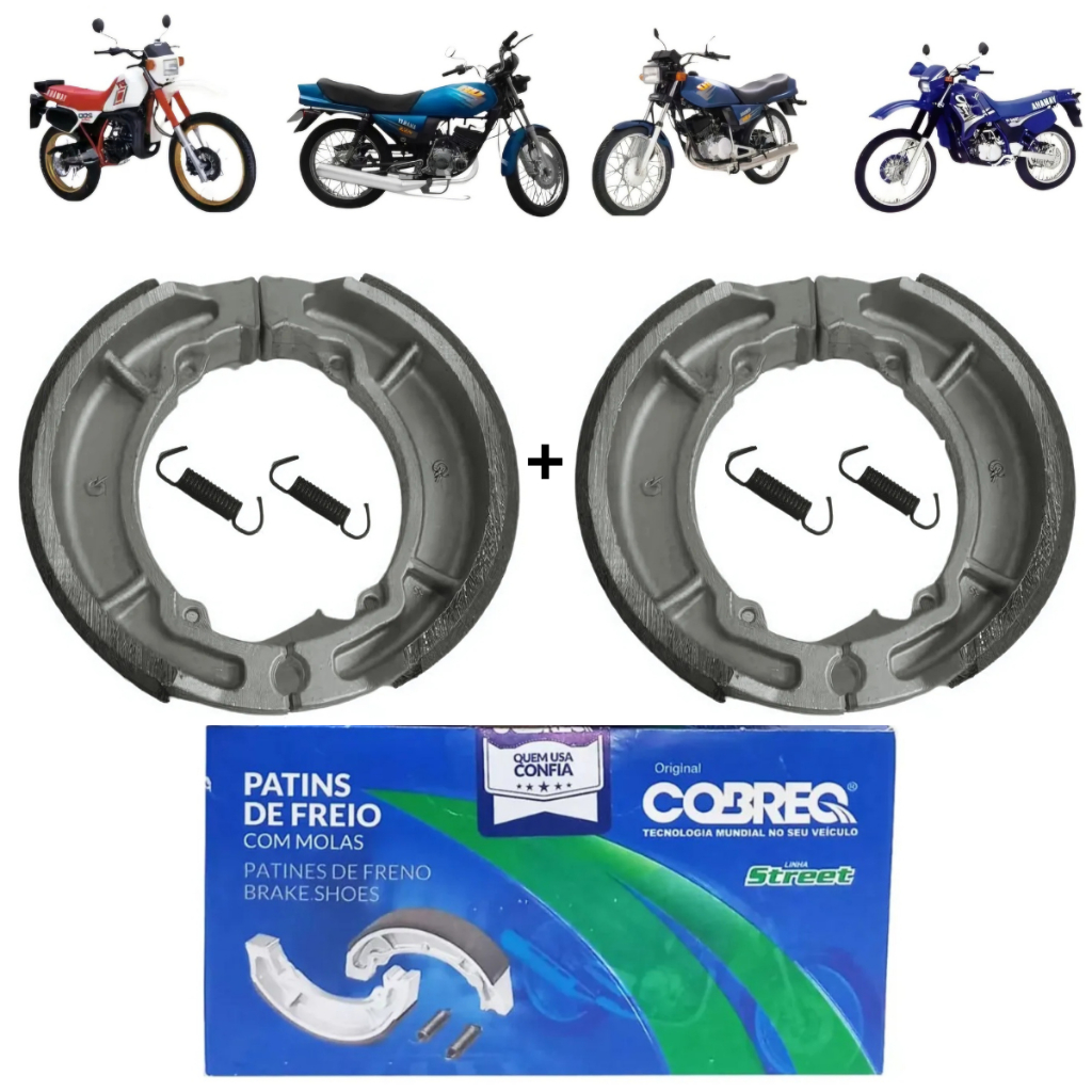 Kit Jogo Lona Patim Traseiro + Dianteiro Cobreq Yamaha DT 180 - RX 180 - RD 125 - RD 135 Original