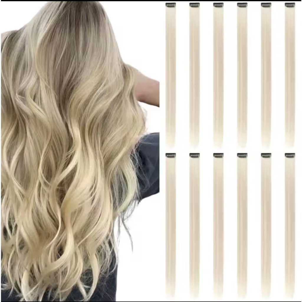 Mechas loiro tic tac de fibra orgânica de 65 cm suporta chapinha e babyliss em Oferta na Shopee