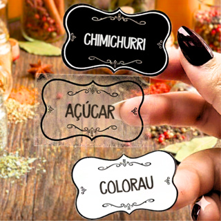 110 Etiquetas Adesivas Para Potes de Temperos e Mantimentos Vinil Resistente A Prova D'água 5x3cm em Oferta na Shopee