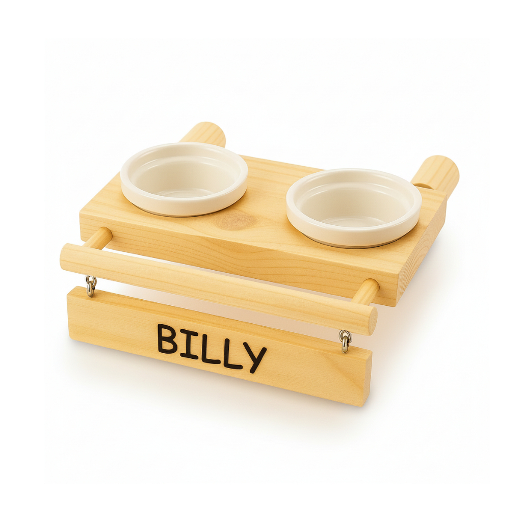 Comedouro bebedouro personalizado a laser com nome das suas aves em Oferta na Shopee