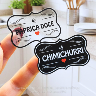 50 Etiquetas Adesivos Para Potes de Temperos e Mantimentos para Cozinha Prova D´água 5x3cm em Oferta na Shopee