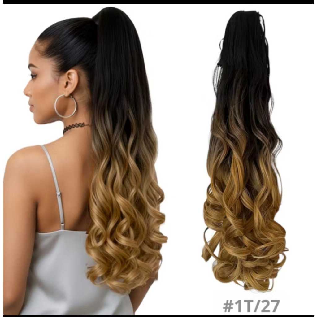 Extensão cabelo morena iluminada rabo de cavalo com presilha/piranha cor morena iluminada em Oferta na Shopee