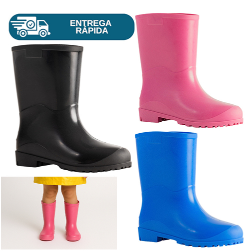 Bota Infantil Galocha Impermeavel Borracha Pvc Chuva Kids Leve Para Criança Menino Menina Epi