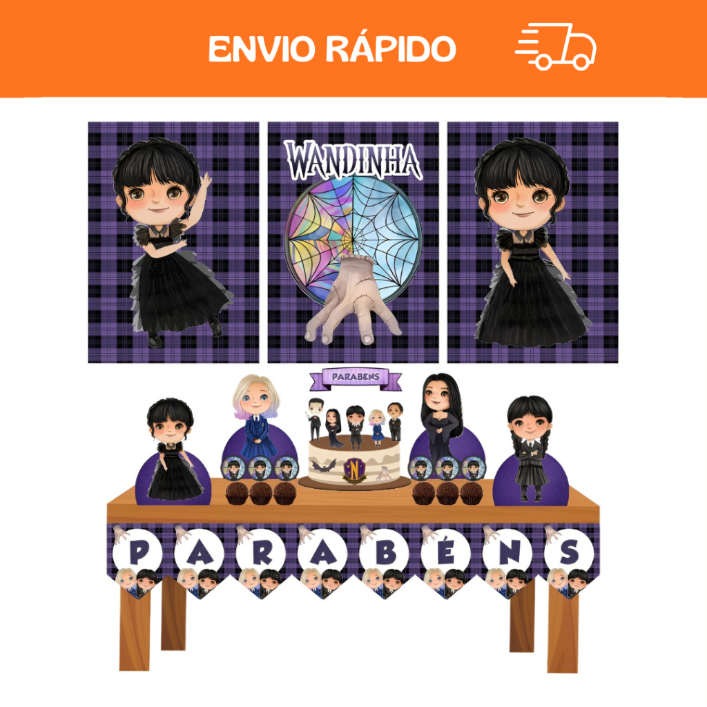 Kit Só um Bolinho - Wandinha Cute - Festa em Casa - Mesversário em Oferta na Shopee