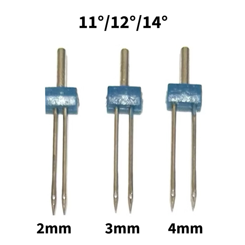 Kit 3 Agulhas Duplas HZX1 2mm/3mm/4mm N°11/12/14 Para Máquina Costura Doméstica Singer Elgin em Oferta na Shopee