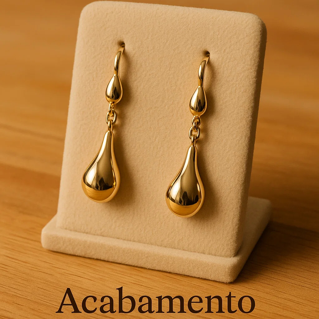 Brinco Gota Feminino Banhado a Ouro 18K Luxo Europeu Elegante Não Desbota Não Escurece em Oferta na Shopee